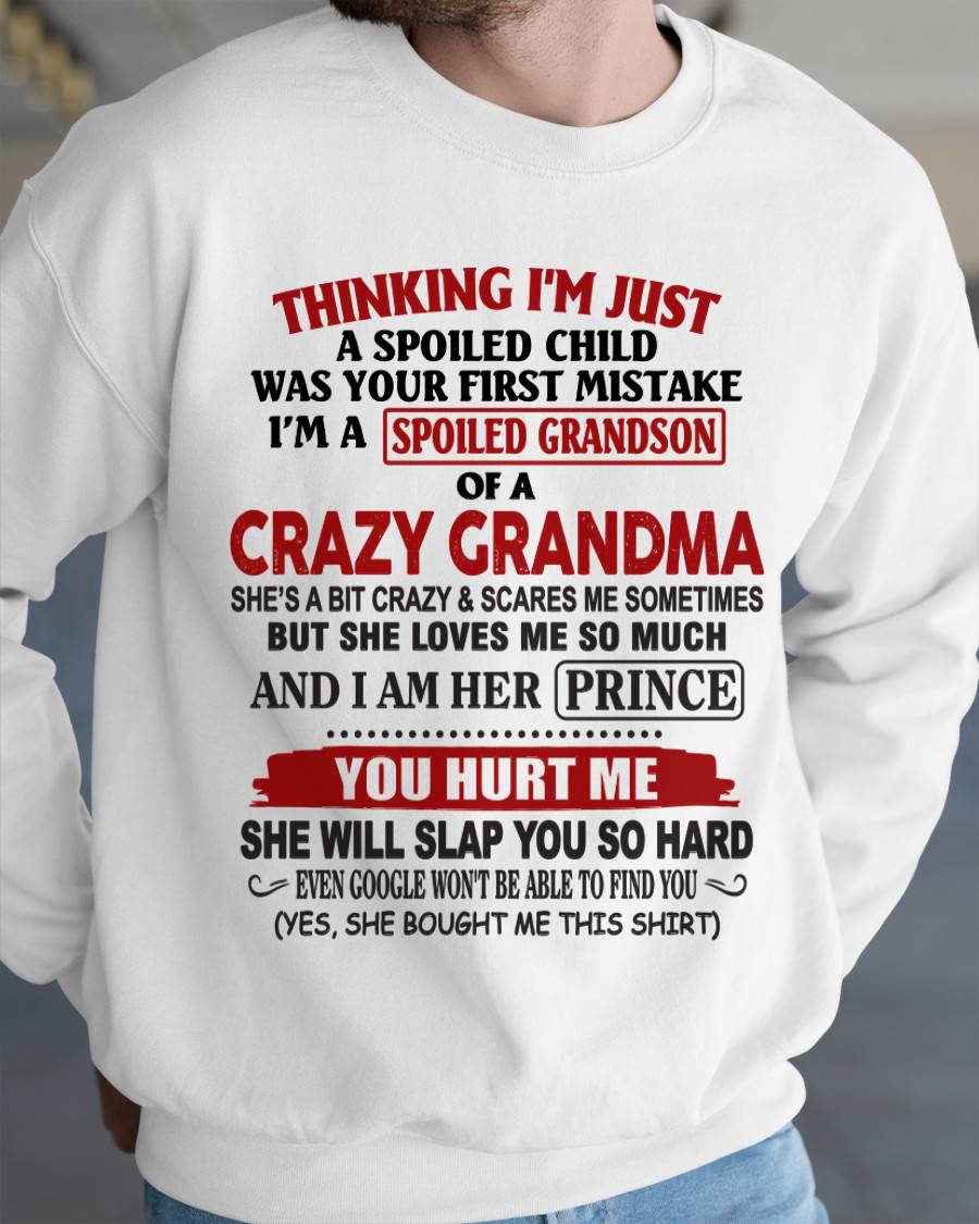 GRANDMA’S BOY – LOVED, SPOILED & PROTECTED - FROM GRANDMA - TLEE00 (SKU2602-128-00)