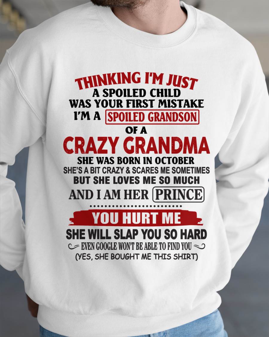 OCTOBER - GRANDMA’S BOY – LOVED, SPOILED & PROTECTED - FROM GRANDMA - TLEE10 (SKU2602-128-10)