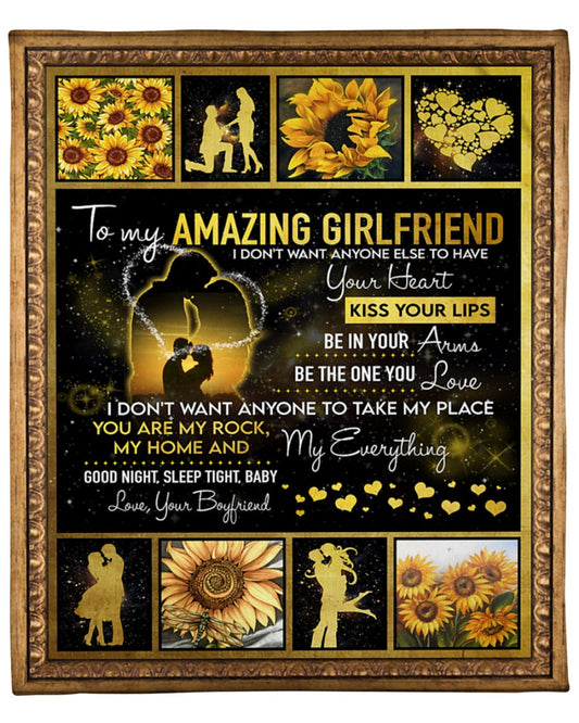 Special gift for girlfriend -  blanket - from boyfriend
