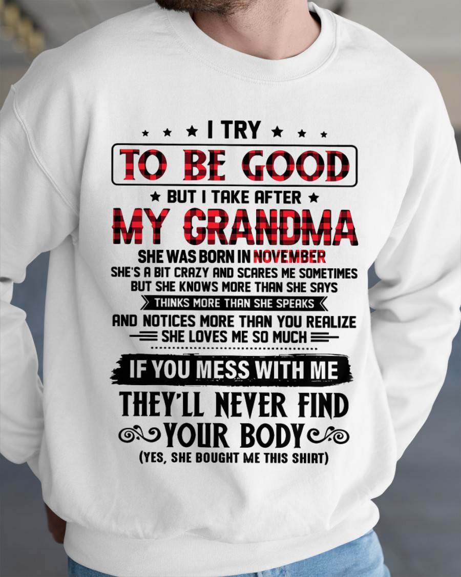 NOVEMBER - I TRY TO BE GOOD BUT I TAKE AFTER MY GRANDMA - FROM GRANDMA - TLEE11 (SKU07-102-11)