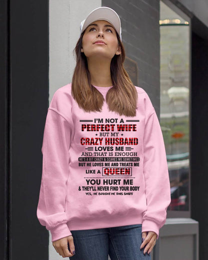 I’M NOT A PERFECT WIFE  BUT MY CRAZY HUSBAND LOVES ME  AND THAT IS ENOUGH - FROM HUSBAND - TLEE00 (SKU26T-0188-00)