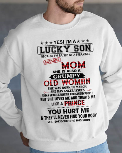 MARCH - LUCKY SON – PROUD TO BE RAISED BY AN AWESOME MOM - FROM MOM - TLEE03 (SKU2603-106-03)