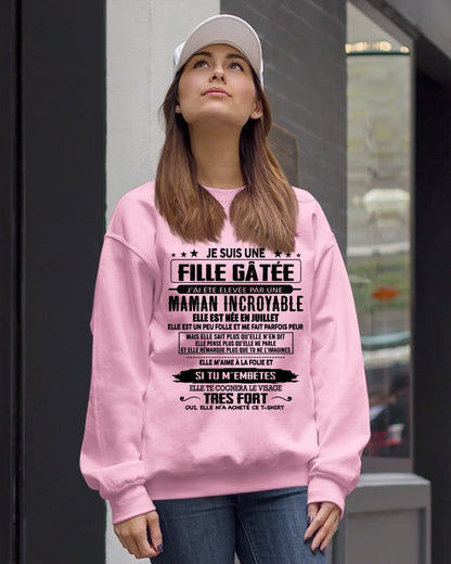 JUILLET - T-SHIRT JE SUIS UNE FILLE CHANCEUSE – CADEAU TOUCHANT DE MAMAN INCROYABLE - frTLEE07 (SKU26T-0190-07)