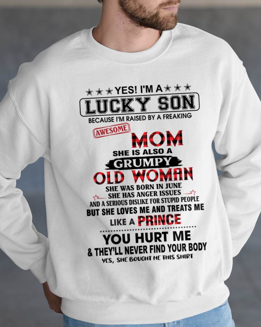 JUNE - LUCKY SON – PROUD TO BE RAISED BY AN AWESOME MOM - FROM MOM - TLEE06 (SKU2603-106-06)