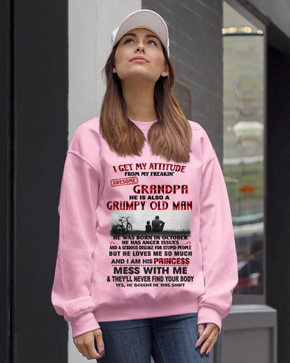 OCTOBER GRANDPA - GRUMPY • AWESOME • PROTECTIVE - FROM GRANDPA - TLEE10 (SKU2605-176-10)