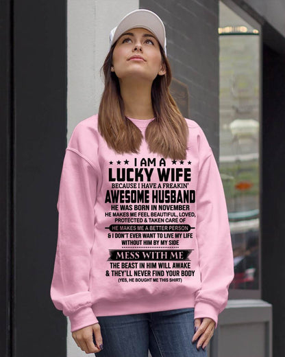 NOVEMBER BORN HUSBAND'S LUCKY WIFE - FROM HUSBAND - TLEE11 (SKU2605-97-11)