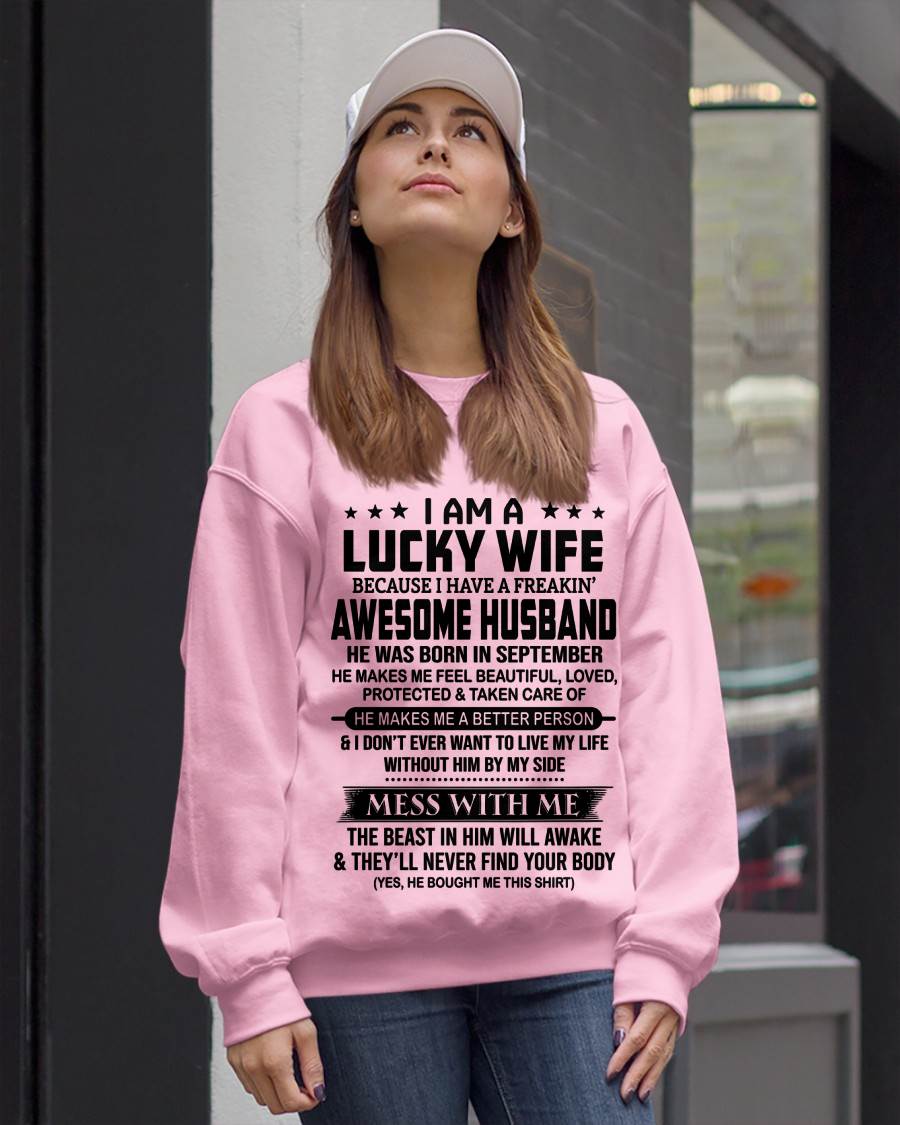 SEPTEMBER BORN HUSBAND'S LUCKY WIFE - FROM HUSBAND - TLEE09 (SKU2605-97-09)
