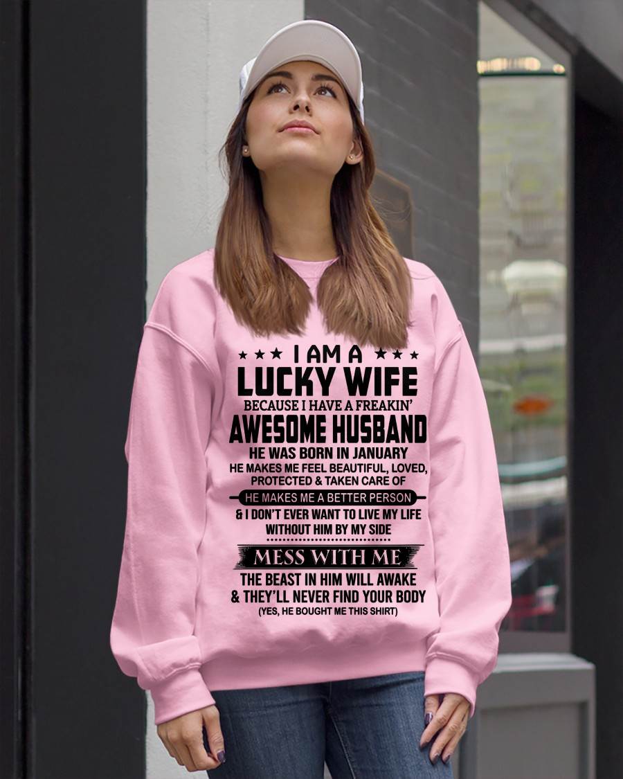 JANUARY BORN HUSBAND'S LUCKY WIFE - FROM HUSBAND - TLEE01 (SKU2605-97-01)