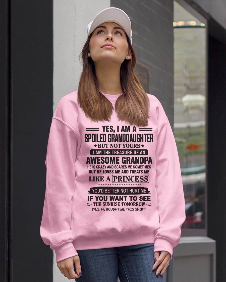 A SPECIAL SHIRT FOR MY GRANDDAUGHTER , LOVED LIKE A PRINCESS BY GRANDPA - FROM GRANDPA - TLEE00 (SKU10-119-00)