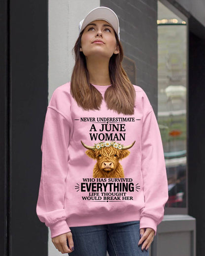 JUNE WOMAN HIGHLAND COW SHIRT - FOR WOMEN - TLEE06 (SKU2606-158-06)