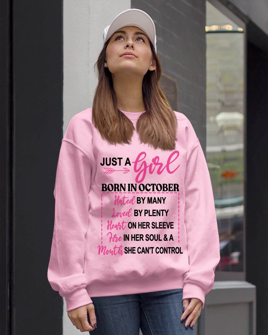 BORN IN OCTOBER – A GIRL WITH ATTITUDE, HEART, AND A MOUTH SHE CAN’T CONTROL - FOR WOMEN - TLEE10 (SKU2603-363-10)