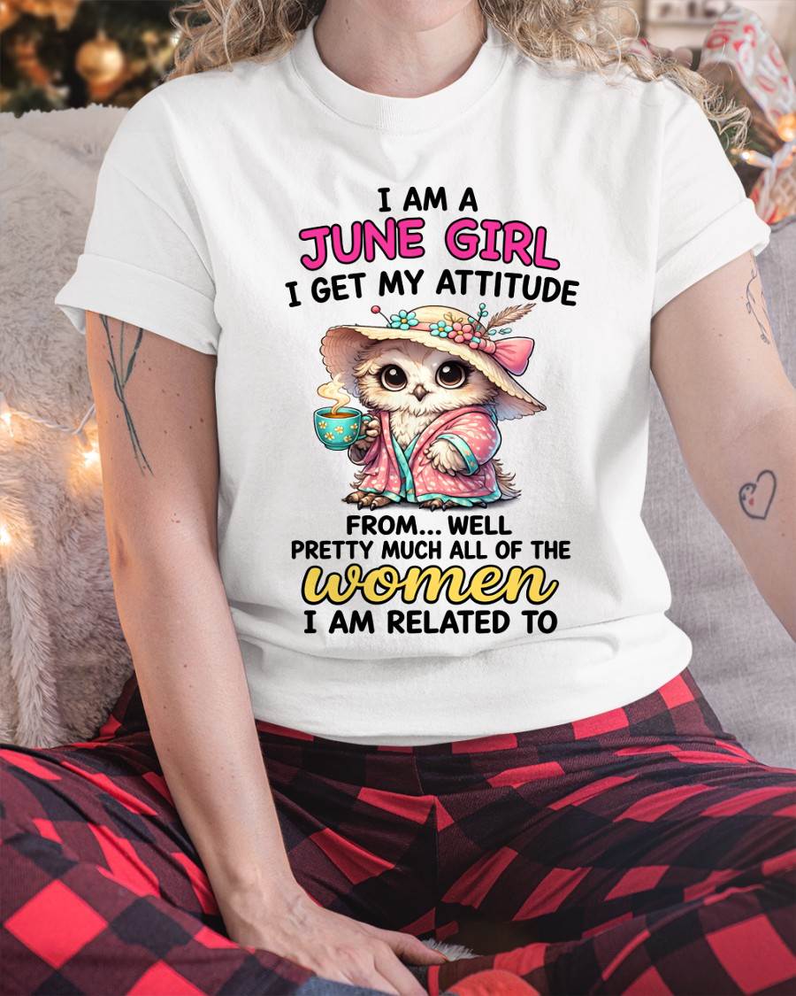 JUNE GIRL – I GET MY ATTITUDE FROM MY FAMILY - FOR WOMEN - TLEE06 (SKU2604-294-06)