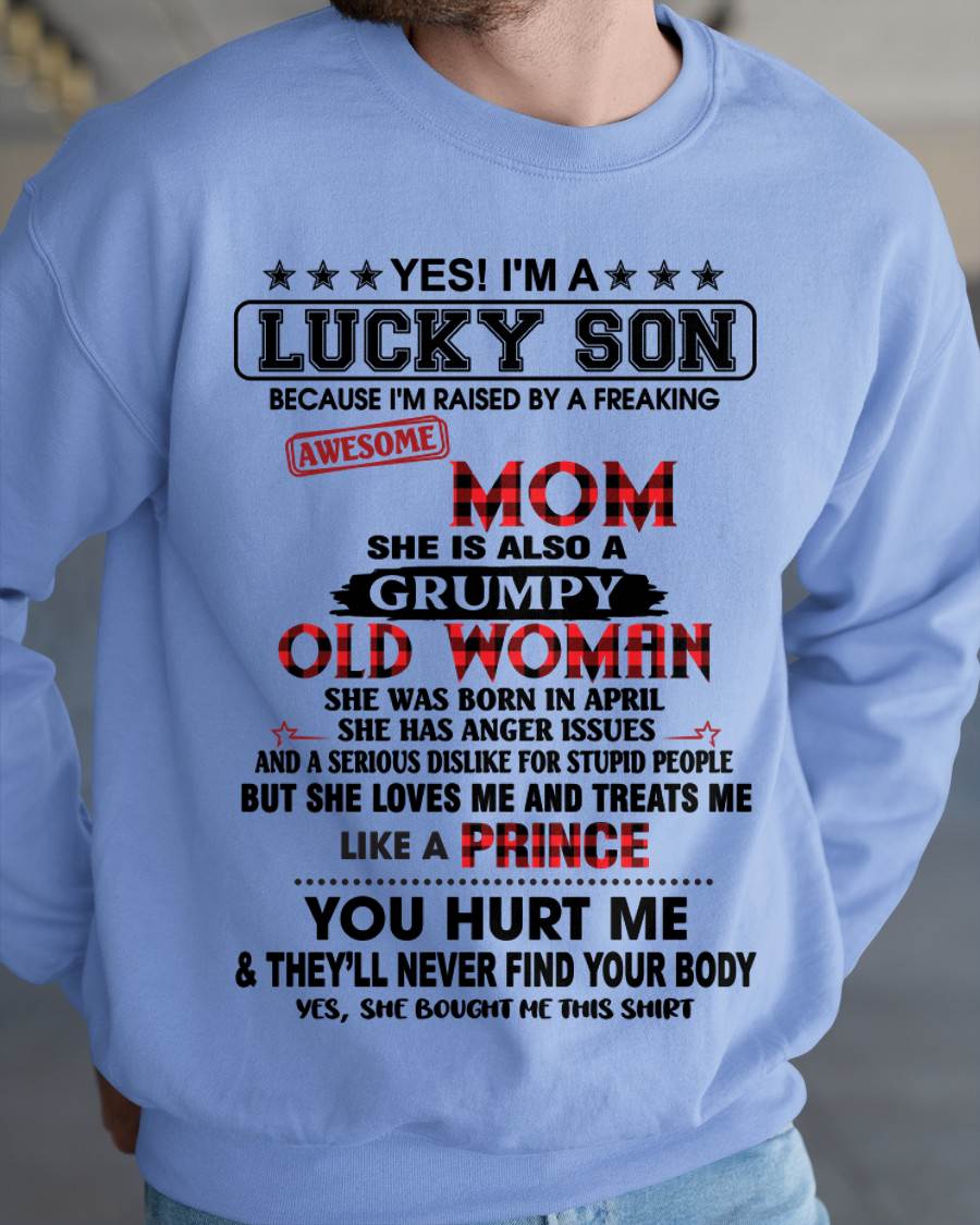 APRIL - LUCKY SON – PROUD TO BE RAISED BY AN AWESOME MOM - FROM MOM - TLEE04 (SKU2603-106-04)