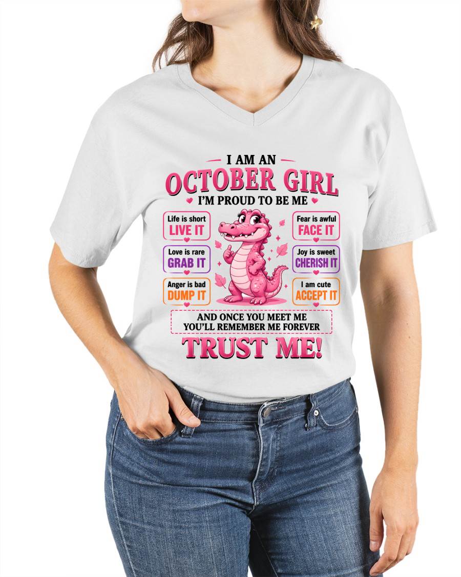 OCTOBER GIRL CUTE ALLIGATOR TEE - FOR WOMEN - TLEE10 (SKU2607-236-10)