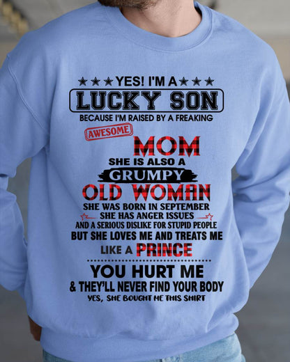 SEPTEMBER - LUCKY SON – PROUD TO BE RAISED BY AN AWESOME MOM - FROM MOM - TLEE09 (SKU2603-106-09)