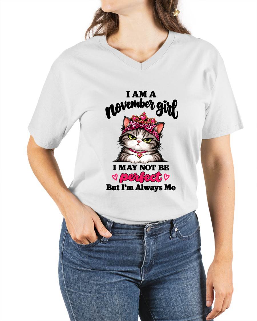 NOVEMBER GIRL CAT SHIRT – ALWAYS ME - FOR WOMEN - TLEE11 (SKU2610-100-11)