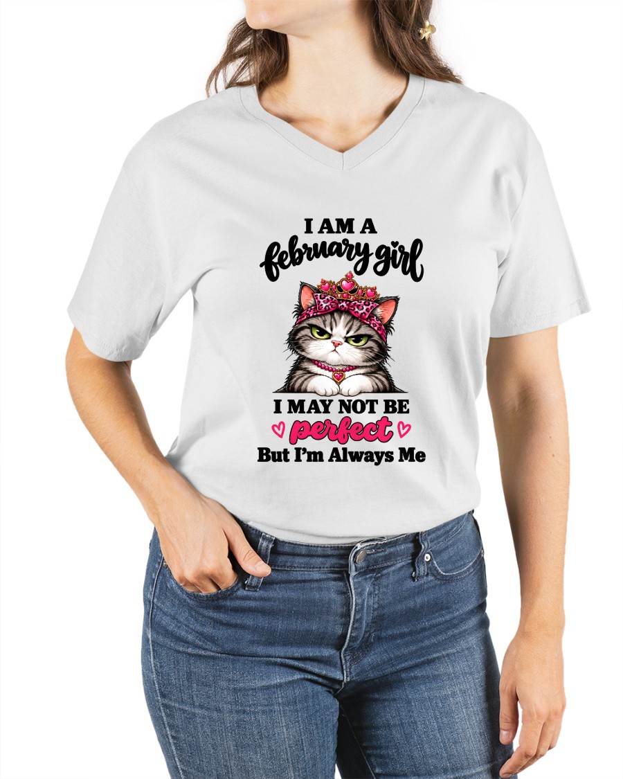 FEBRUARY GIRL CAT SHIRT – ALWAYS ME - FOR WOMEN - TLEE02 (SKU2610-100-02)