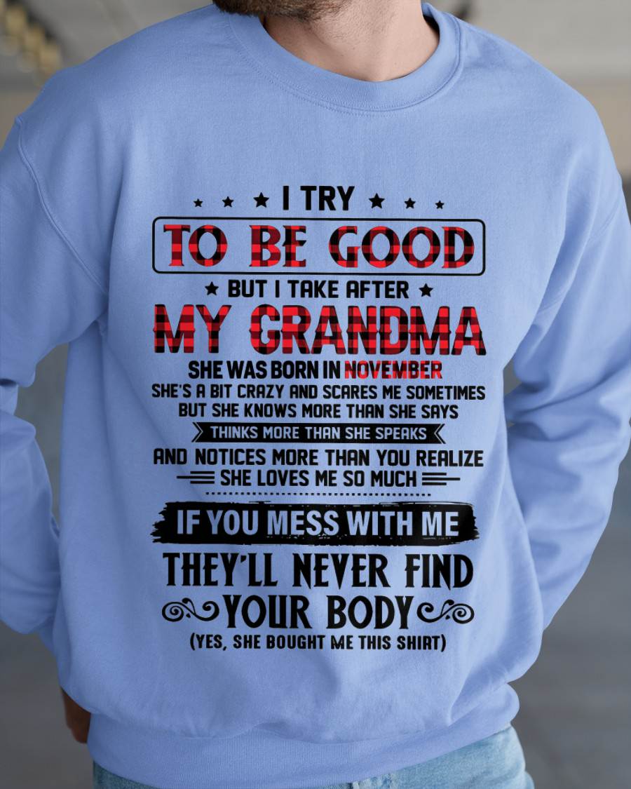 NOVEMBER - I TRY TO BE GOOD BUT I TAKE AFTER MY GRANDMA - FROM GRANDMA - TLEE11 (SKU07-102-11)