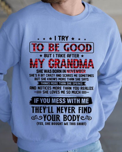 NOVEMBER - I TRY TO BE GOOD BUT I TAKE AFTER MY GRANDMA - FROM GRANDMA - TLEE11 (SKU07-102-11)