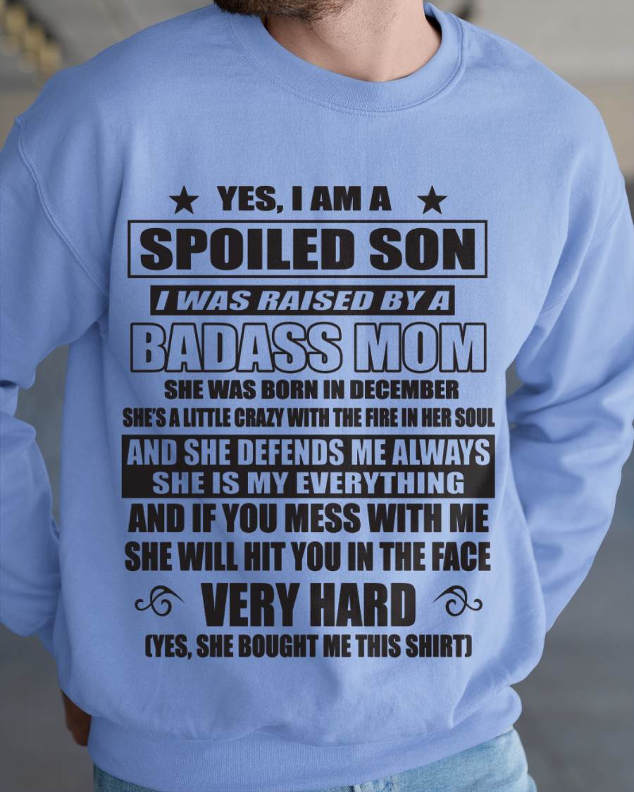 DECEMBER MOM — MY MOM RAISED ME WITH LOVE AND ATTITUDE - FROM MOM - TLEE12 (SKU2605-282-12)