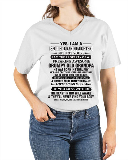 FEBRUARY - YES, I AM A SPOILED GRANDDAUGHTER BUT NOT YOURS I AM THE PROPERTY OF A FREAKING AWESOME GRUMPY OLD GRANDPA - FROM GRANDPA - TLEE02 (SKU10-177-02)