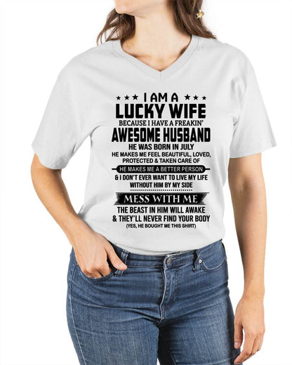 JULY BORN HUSBAND'S LUCKY WIFE - FROM HUSBAND - TLEE07 (SKU2605-97-07)