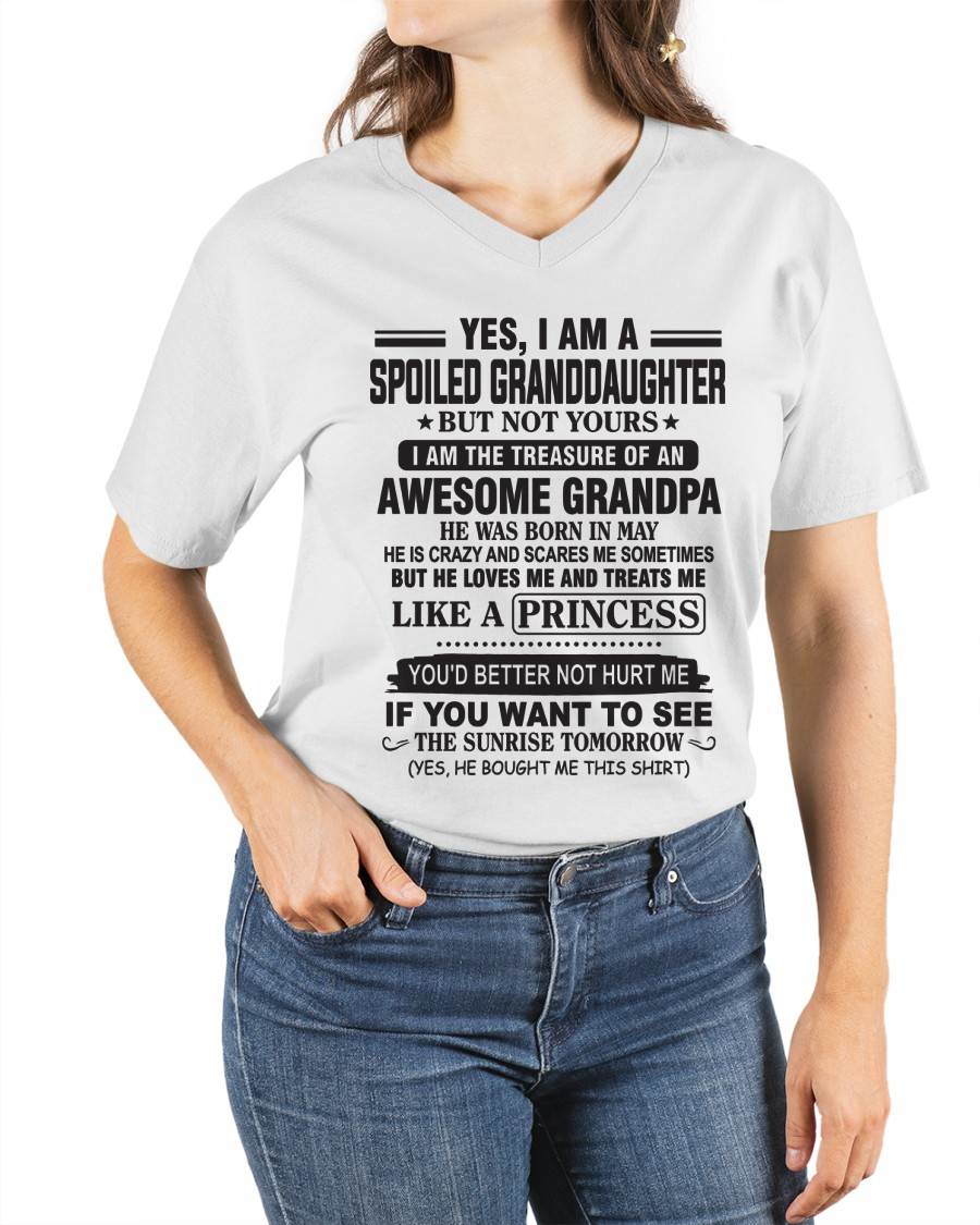 MAY - A SPECIAL SHIRT FOR MY GRANDDAUGHTER , LOVED LIKE A PRINCESS BY GRANDPA - FROM GRANDPA - TLEE05 (SKU10-119-05)