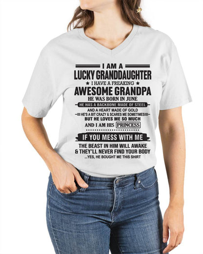 JUNE - I AM A LUCKY GRANDDAUGHTER  I HAVE A FREAKING AWESOME GRANDPA - FROM GRANDPA - TLEE06 (SKU11-122-06)