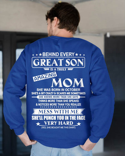 OCTOBER - BEHIND EVERY GREAT SON IS A TRULY AMAZING MOM - FROM MOM - TLEE10 (SKU10-37-10)