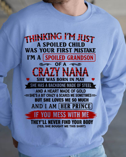 MAY - NANA LOVES HER GRANDSON SHIRT - FROM GRANDMA - TLEE05 (SKU2608-28-05)