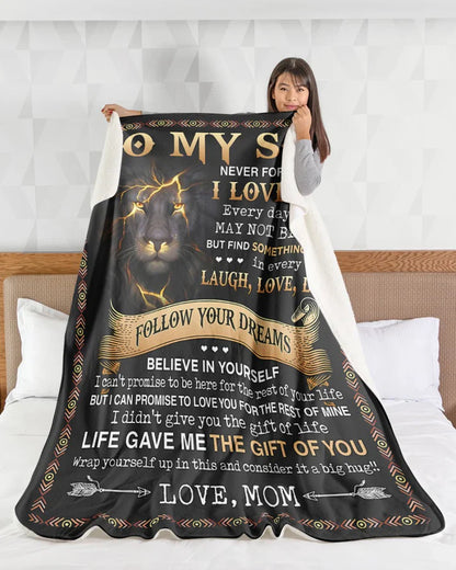 BLANKET FOR SON - GIFT FROM MOM - COMFORT & WARMTH GIFT (SKUB09-12)