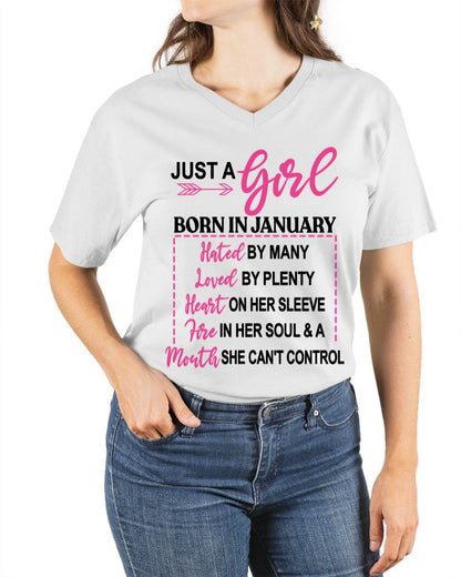 BORN IN JANUARY – A GIRL WITH ATTITUDE, HEART, AND A MOUTH SHE CAN’T CONTROL - FOR WOMEN - TLEE01 (SKU2603-363-01)