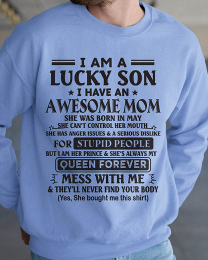 MAY - I AM A LUCKY SON I HAVE AN AWESOME MOM - FROM MOM - TLEE05 (SKU11-37-05)
