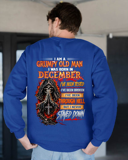 DECEMBER BORN GRUMPY OLD MAN – BUILT THROUGH HELL - FOR MAN - TLEE12 (SKU2609-372-12)