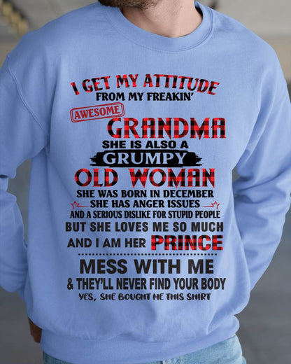 DECEMBER - I GET MY ATTITUDE FROM MY FREAKIN’ AWESOME GRANDMA - FROM GRANDMA - TLEE12 (SKU2603-157-12)