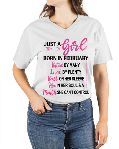 BORN IN FEBRUARY – A GIRL WITH ATTITUDE, HEART, AND A MOUTH SHE CAN’T CONTROL - FOR WOMEN - TLEE02 (SKU2603-363-02)