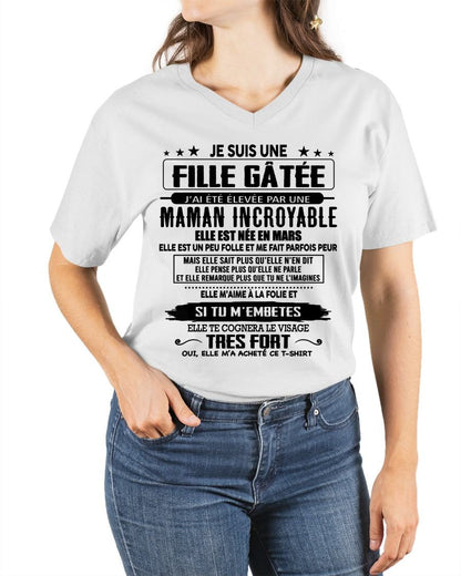 MARS - T-SHIRT JE SUIS UNE FILLE CHANCEUSE – CADEAU TOUCHANT DE MAMAN INCROYABLE - frTLEE03 (SKU26T-0190-03)