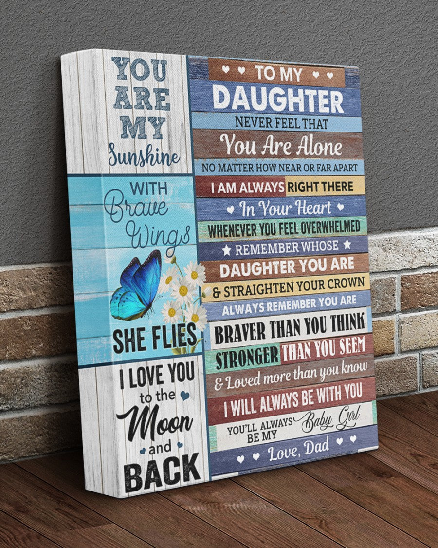 To My Daughter From Dad Canvas