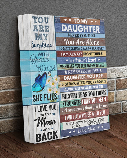 To My Daughter From Dad Canvas