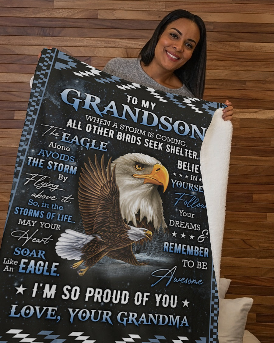 Special Gift For Your Grandson Blanket - From Grandma (SKUB06-83)