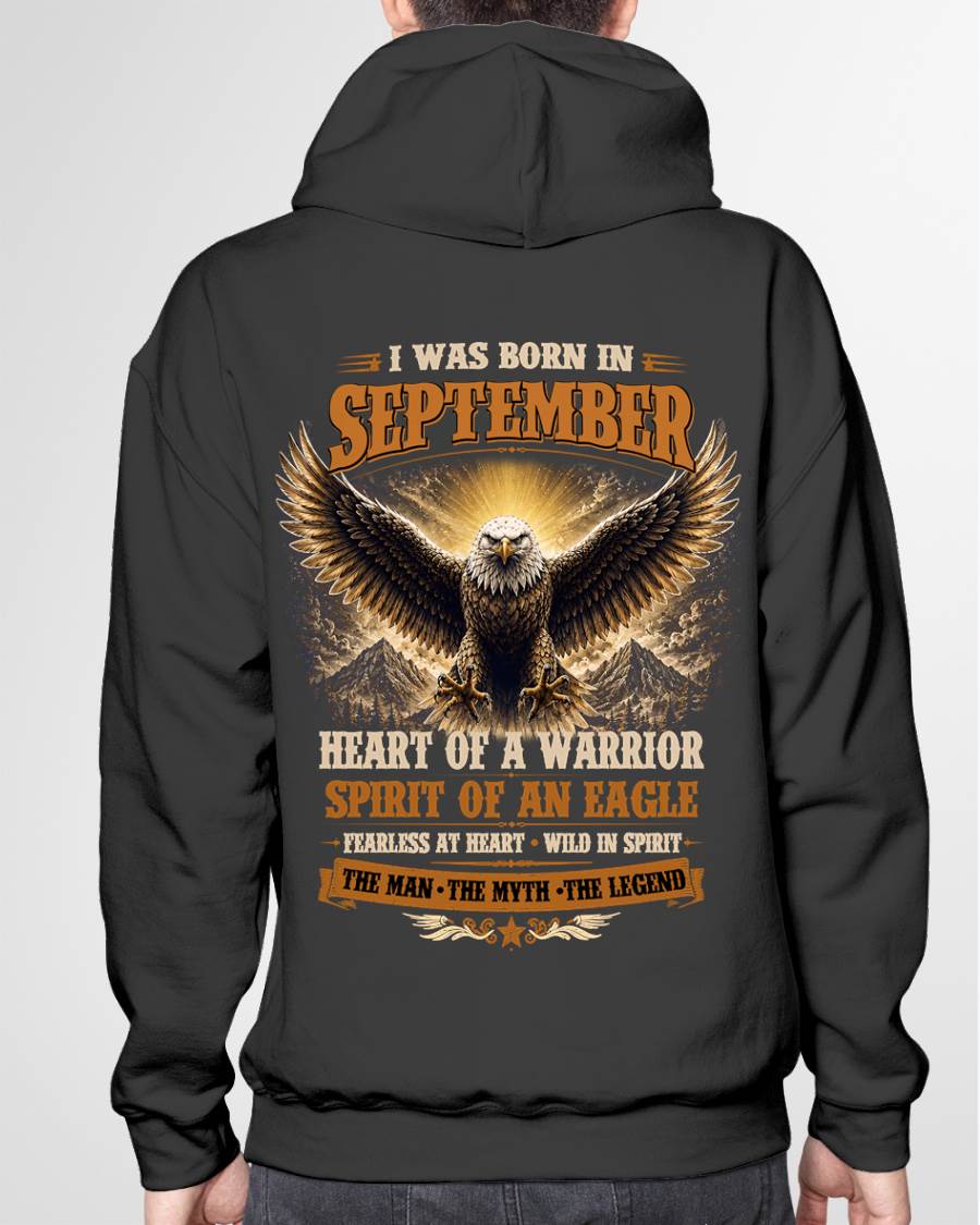 SEPTEMBER BORN WARRIOR EAGLE SHIRT DESIGN - FOR MAN - TLEE09 (SKU2605-225-09)