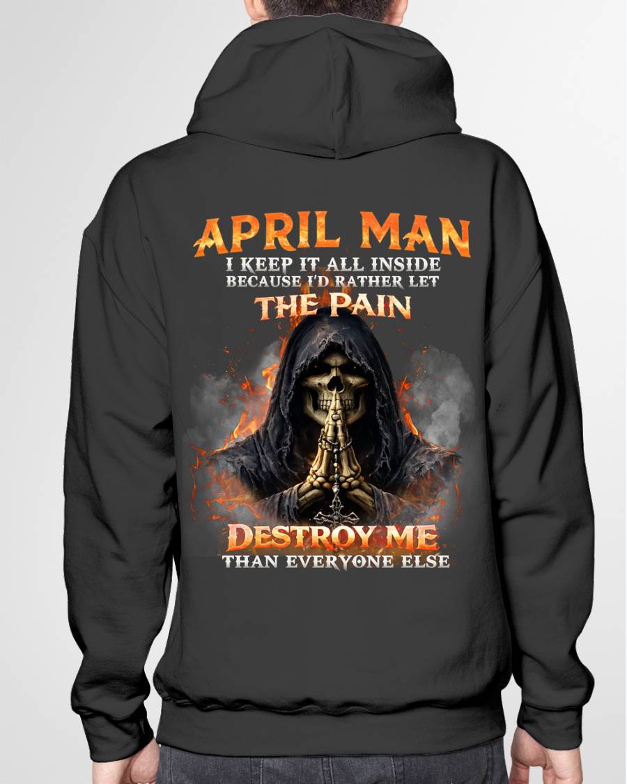 APRIL MAN SKULL SHIRT – I KEEP IT ALL INSIDE DARK GOTHIC T-SHIRT - FOR MAN - TLEE04 (SKU2604-136-04)