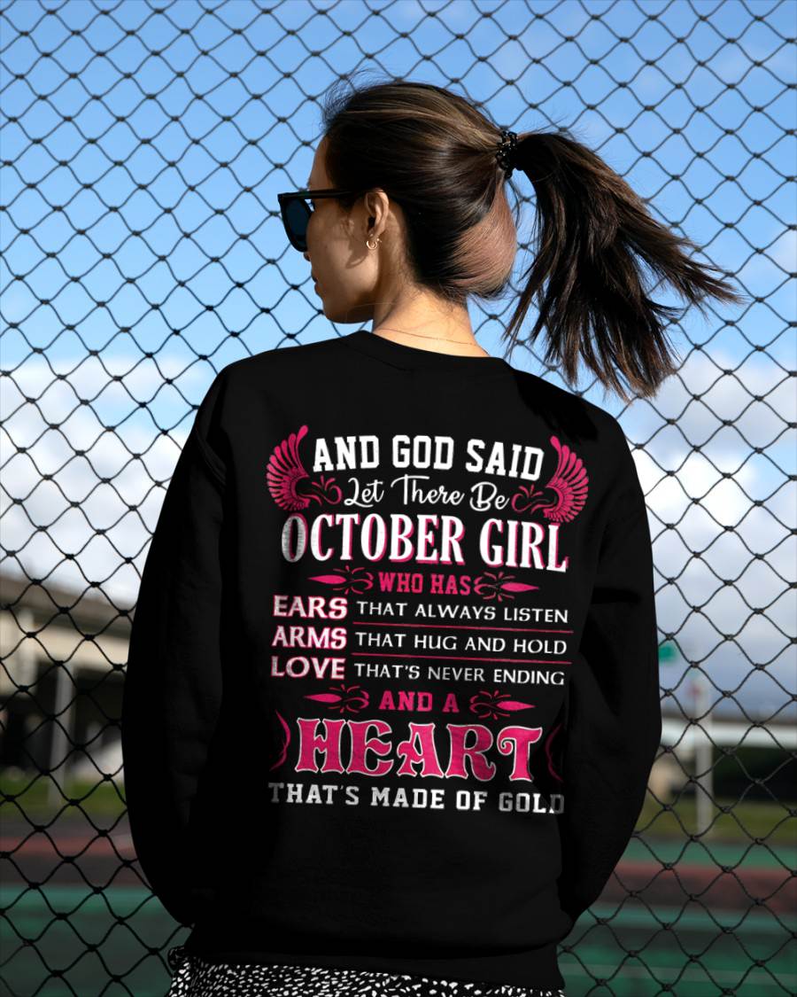 OCTOBER GIRL – EARS THAT LISTEN ARMS THAT HUG LOVE NEVER ENDING HEART OF GOLD - FOR WOMEN - TLEE10 (SKU09-75-10)