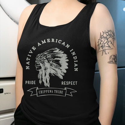 Native American T-Shirts, Vintage Native American Unisex T-Shirt/Hoodie/Sweatshirt HLT00 - American Flag - Chippewa Tribe Native American Indian Pride Respect Love T-Shirt