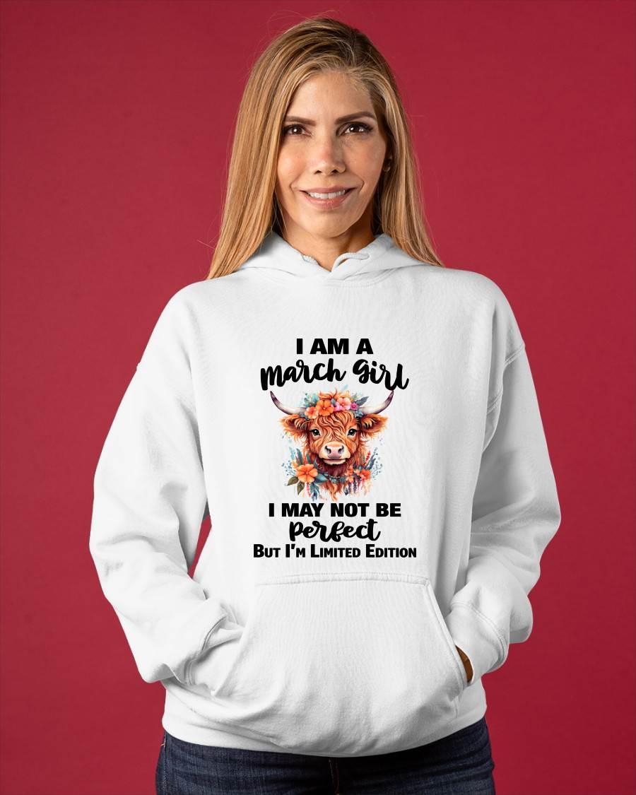 MARCH GIRL FLORAL HIGHLAND COW TEE - FOR WOMEN - TLEE03 (SKU2607-278-03)