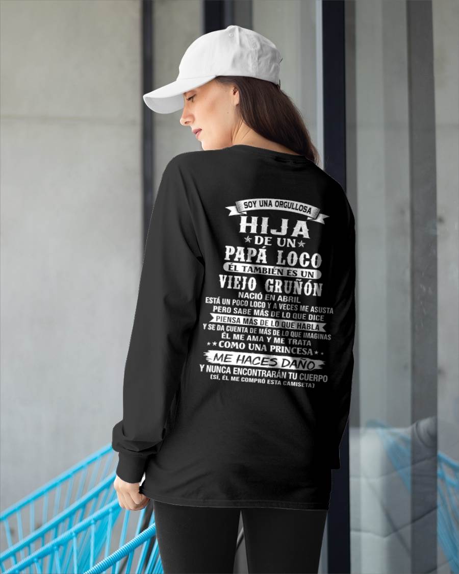 ABRIL / HIJA DE UN PAPÁ LOCO SHIRT - REGALO DE PAPÁ  - TLEE04 (SKU2606-229-04)