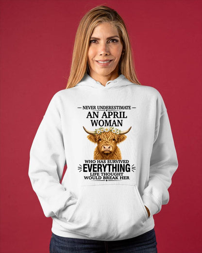APRIL WOMAN HIGHLAND COW SHIRT - FOR WOMEN - TLEE04 (SKU2606-158-04)