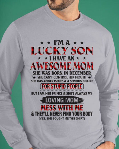 DECEMBER - I’M A LUCKY SON I HAVE AN AWESOME MOM - FROM MOM - TLEE12 (SKU26T-01-24-12)