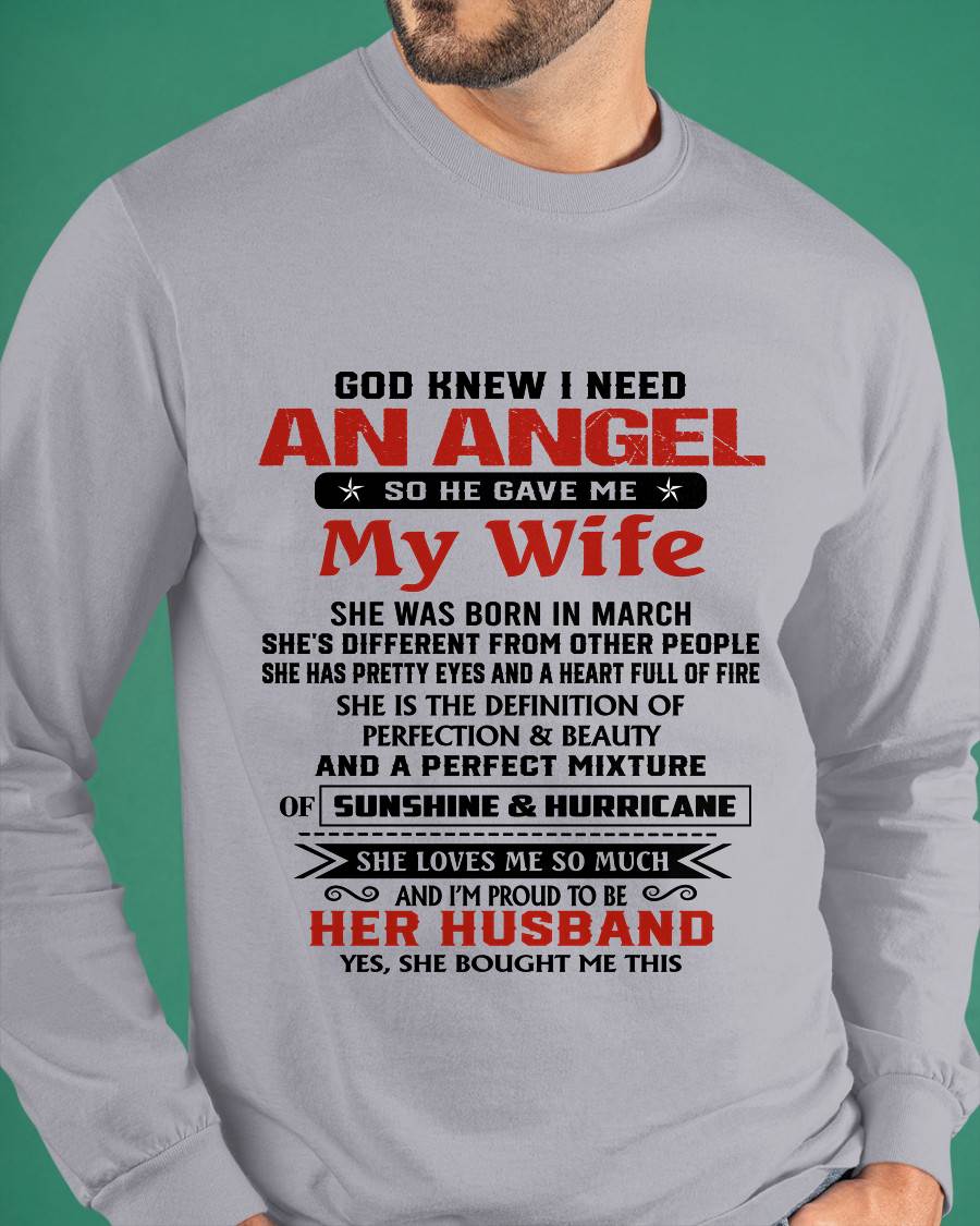 MARCH - GOD KNEW I NEEDED AN ANGEL SO HE GAVE ME MY WIFE - FROM WIFE - TLEE03 (SKU26T-01-54-03)