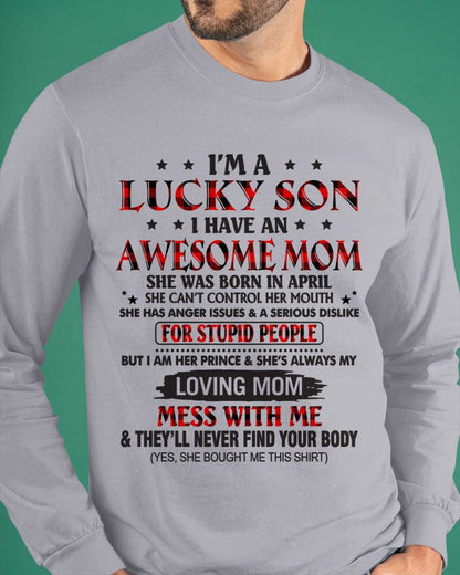 APRIL - I’M A LUCKY SON I HAVE AN AWESOME MOM - FROM MOM - TLEE04 (SKU26T-01-24-04)